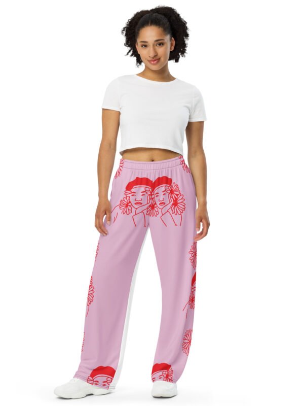 print unisex wide leg pants